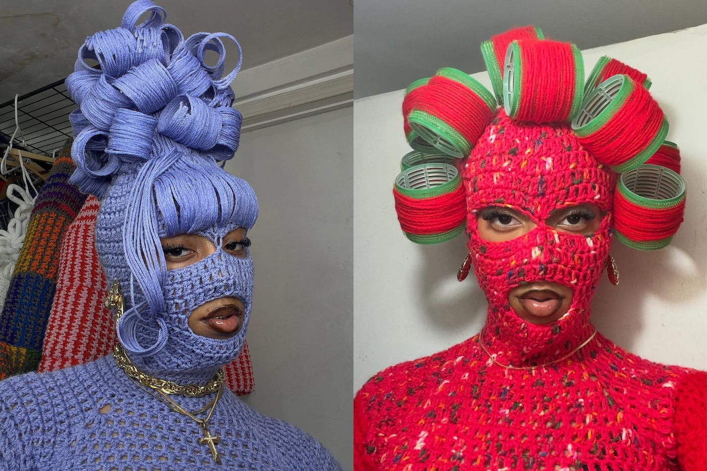 Chelsea Billingsley yarn knitted crochet ski mask