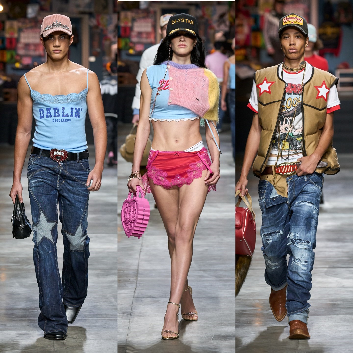 Geeks, jocks, emos, and goths unite in DSquared2's trashy