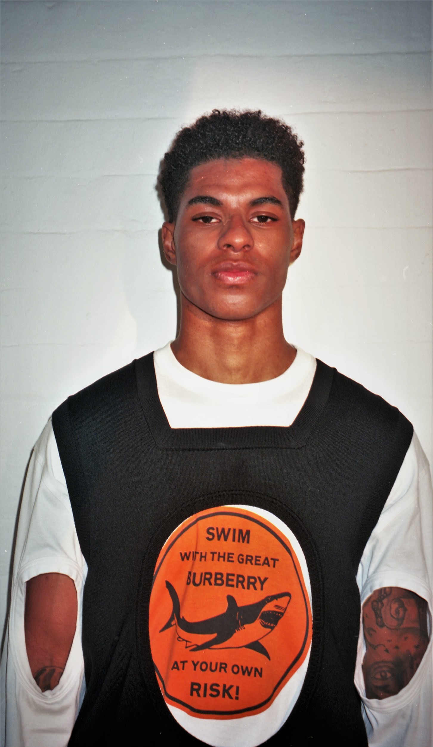 Louis Vuitton White Flaming Baseball T Shirt worn by Marcus Rashford on his  Instagram account @marcusrashford