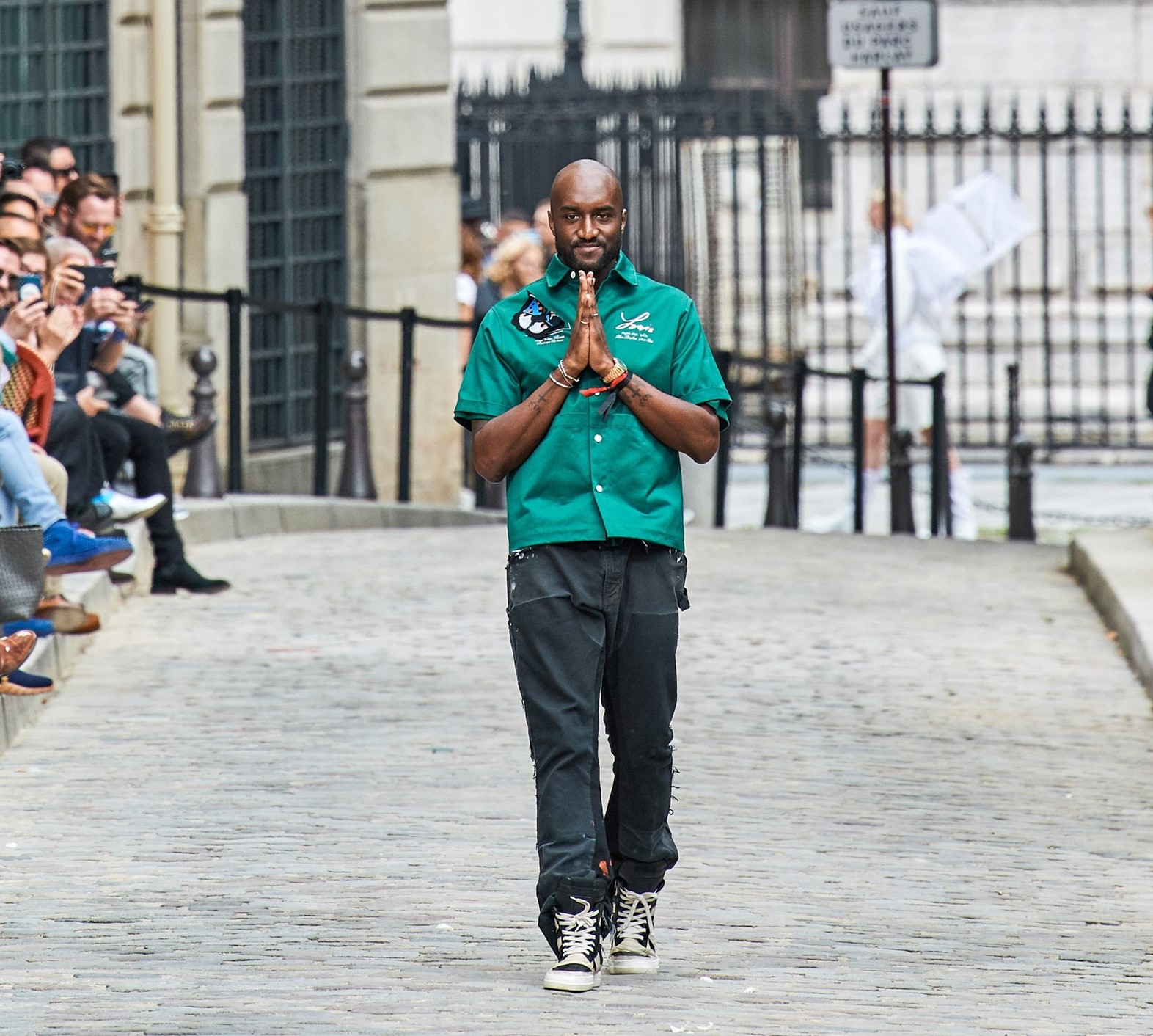 There was a massive rendition of Virgil Abloh throwing a paper plane -, Virgil  Abloh