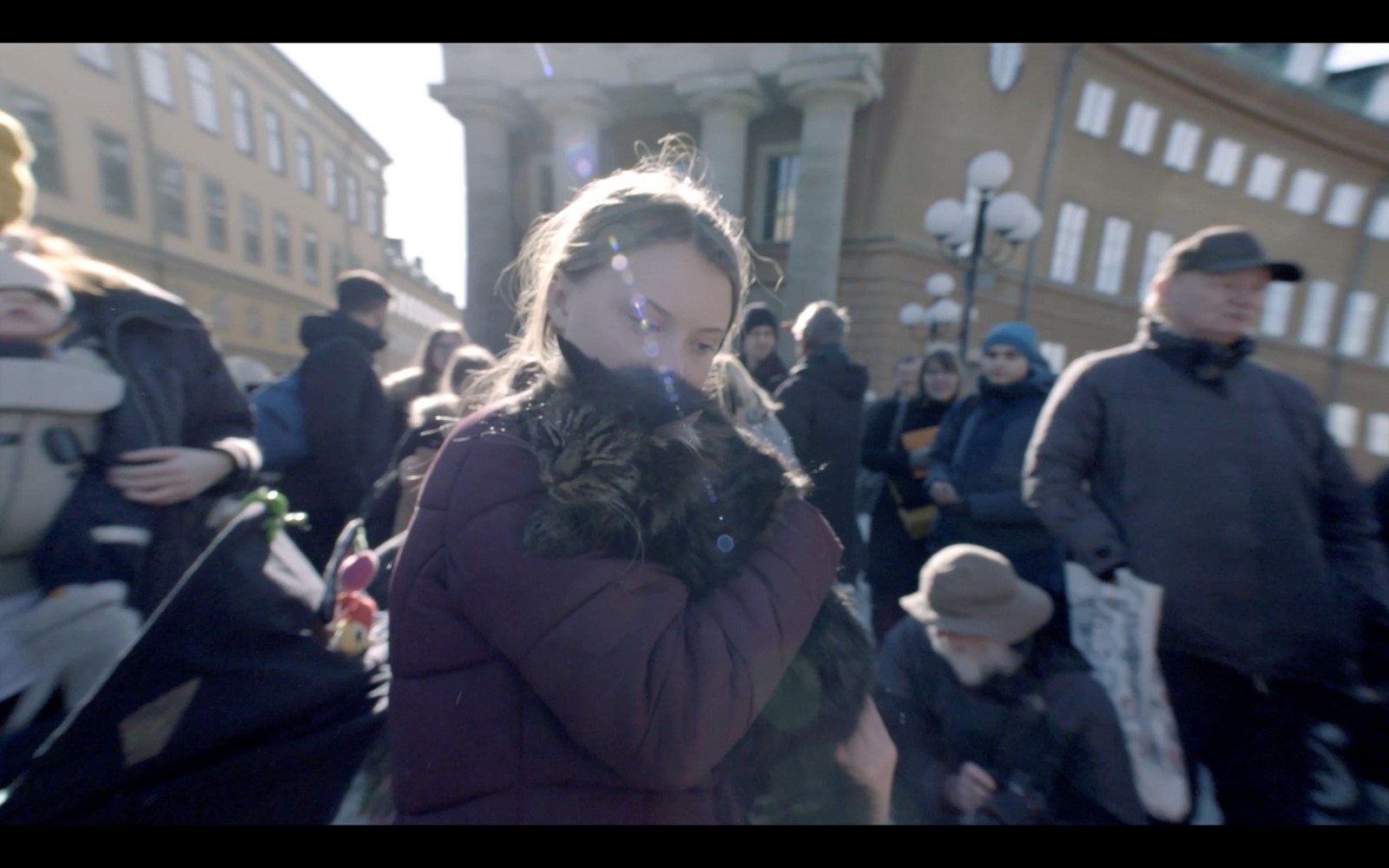 Greta Thunberg and a cat