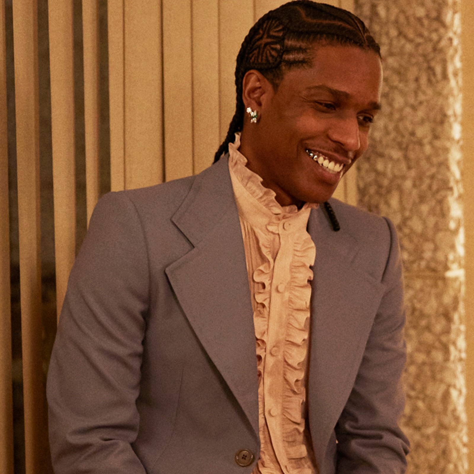 ASAP Rocky at Gucci's Fashion Show 🇮🇹 Follow @rejectedbysociety.rbs