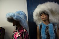 Backstage at the AW20 Central Saint Martins MA fashion show 1