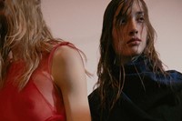 Marques’Almeida AW15 Womenswear Red Sheer Vest Denim Poncho 11