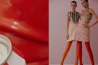 Christian Dior Haute Couture SS15 Vertical Stripe Red Boots