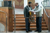 Adam (Faraz Ayub) &amp; Jeff (Steve Oram) in Moin Huss 4