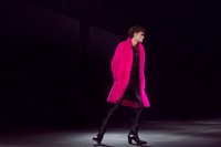  Saint Laurent AW15 Mens Pink Fur Jacket Heeled Boots 7