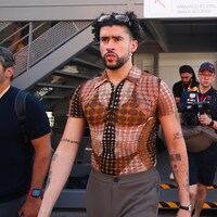 Bad Bunny in Jean Paul Gaultier at the Grand Prix