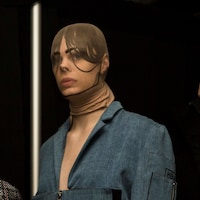 Hood By Air AW15 Dazed backstage womenswear pantyhose blazer