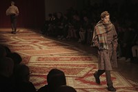 Missoni Oversize Check Scarf Tie Coat Milan AW15 25