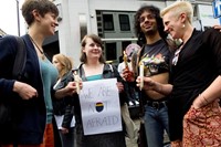 Orlando shooting Soho vigil, photographs by Alice Zoo, Dazed 24