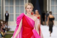 Ralph and Russo, Red and fuchsia pink silk and chi 9