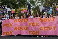 Protestors leading the Fck Gvt Fck Boris demonstration 0