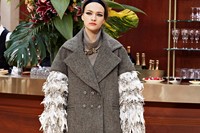 Chanel AW15 Dazed womenswear Feather Sleeves Grey Coat 24
