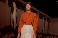 Fendi AW15, Womenswear, Dazed, Furry Boots, Orange Shirt 2