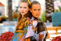 Kate Moss and Aya Thorgren for Versus Versace in 1994 7