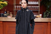 Chanel AW15 Dazed womenswear High Collar Dress Coat Brooch 29