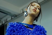 Giorgio Armani AW15 Dazed backstage Womenswear blue earring 6