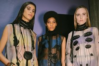 Backstage at the Prada AW20 fashion show 18 17
