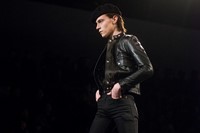  Saint Laurent AW15 Mens Black Leather Jacket Skinny Jeans 26