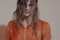 Marques’Almeida AW15 Womenswear Slick Hair Sheer Orange 15