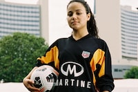 Martine Rose x Nike Shox campaign feat. female footballers