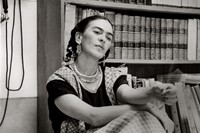 Frida in the Library of the Blue House (c. 1949) 7