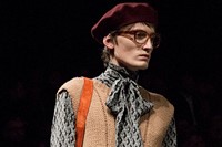 Gucci AW15 beret + neck scarf, Menswear, Dazed backstage 0