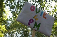 ‘Ovie 4 PM’ sign at Fck Gvt Fck Boris march 3
