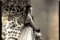 The Countess of Rosse wearing a white satin gown w 1