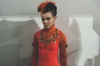 Sibling AW15, Backstage Dazed, Womenswear punk mohawk orange 7