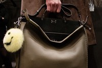 Fendi AW15 Mens Milan Khaki Leather Bag Fur Keyring 22