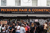 Protesters outside Peckham Hair and Cosmetics 1