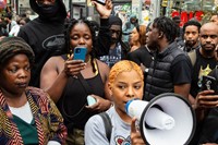 Protesters outside Peckham Hair and Cosmetics 0