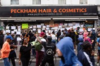 Protesters outside Peckham Hair and Cosmetics 11