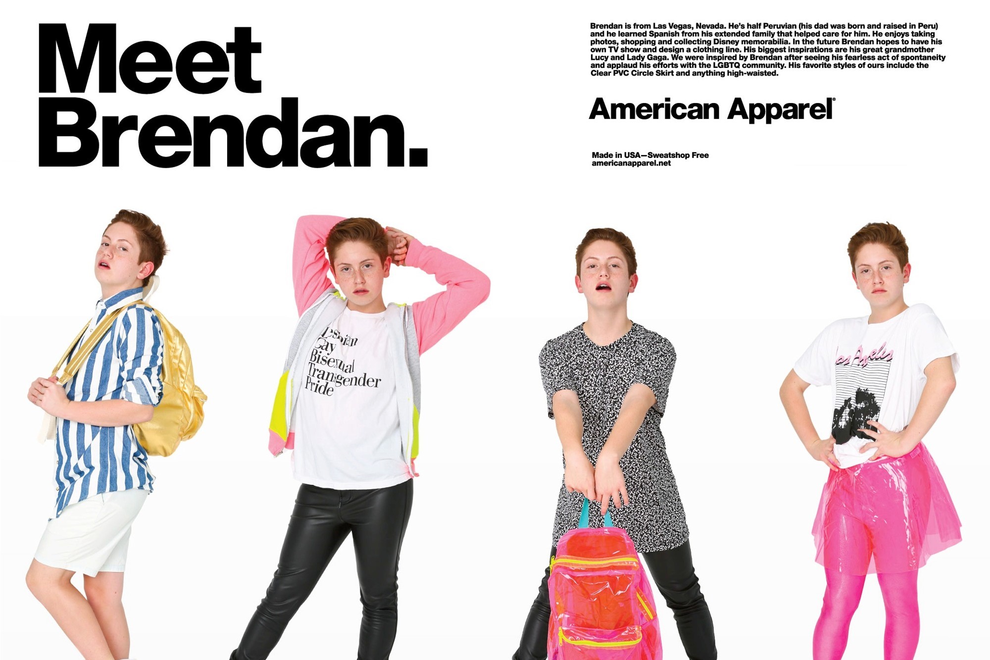 You can show your own. American Apparel рекламные кампании. H.I.S одежда. Meet the American. Family Fearless.