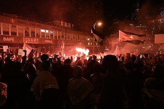 Students at Columbia University protesting in New York