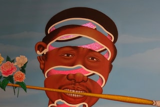 Detail of Cheri Samba at 154 Contemporary African 