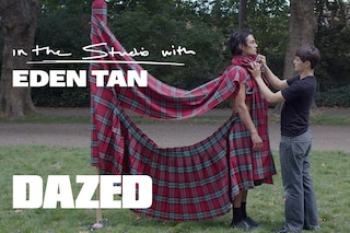 Eden Tan in the studio with Dazed