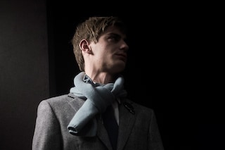 Backstage at Herm&#232;s AW15 Pastel Scarf Grey Blazer Tie 