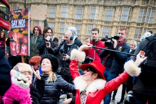 Westminster mass face-sitting UK porn ban protest