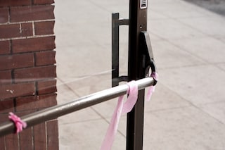Lusty Lady Door Pink Ribbon