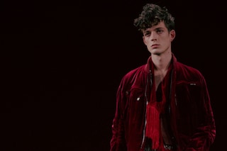Haider Ackermann AW15 Mens Red Velvet Jacket Zips Scarf 