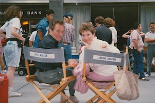 Dick Miller and Jackie Joseph on the set of Gremlins 2
