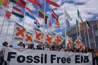 EIB fossil fuels protest in Luxembourg