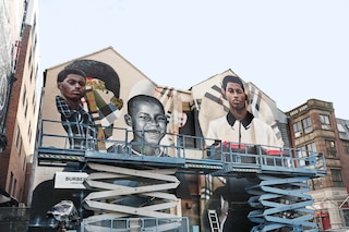 Marcus Rashford mural Manchester Burberry Jazz Grant 
