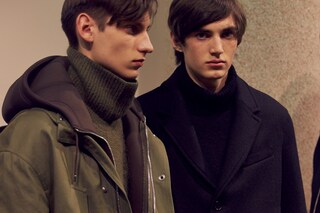 Neil Barrett AW15 backstage menswear Milan dip-dye jackets