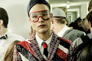 Moncler Gamme Bleu AW15 striped sequin jacket, Mens, Dazed