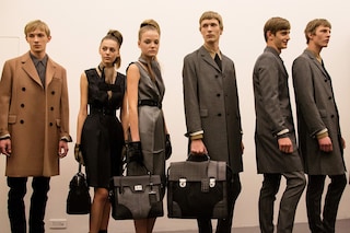 Prada AW15, girls and boys line up, Dazed backstage