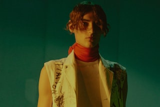 Raf Simons AW15 Mens Red Neck Tie Scribble Print Waistcoat 